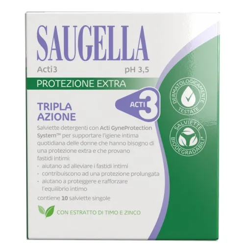 SAUGELLA ACTI3 SALVIETTINE10PZ