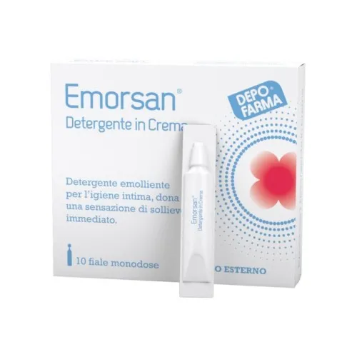 Emorsan Detergente  intimo in Crema  adatto in presenza di prurito ed irritazione - Formato 10 flaconcini da 3,5 ml