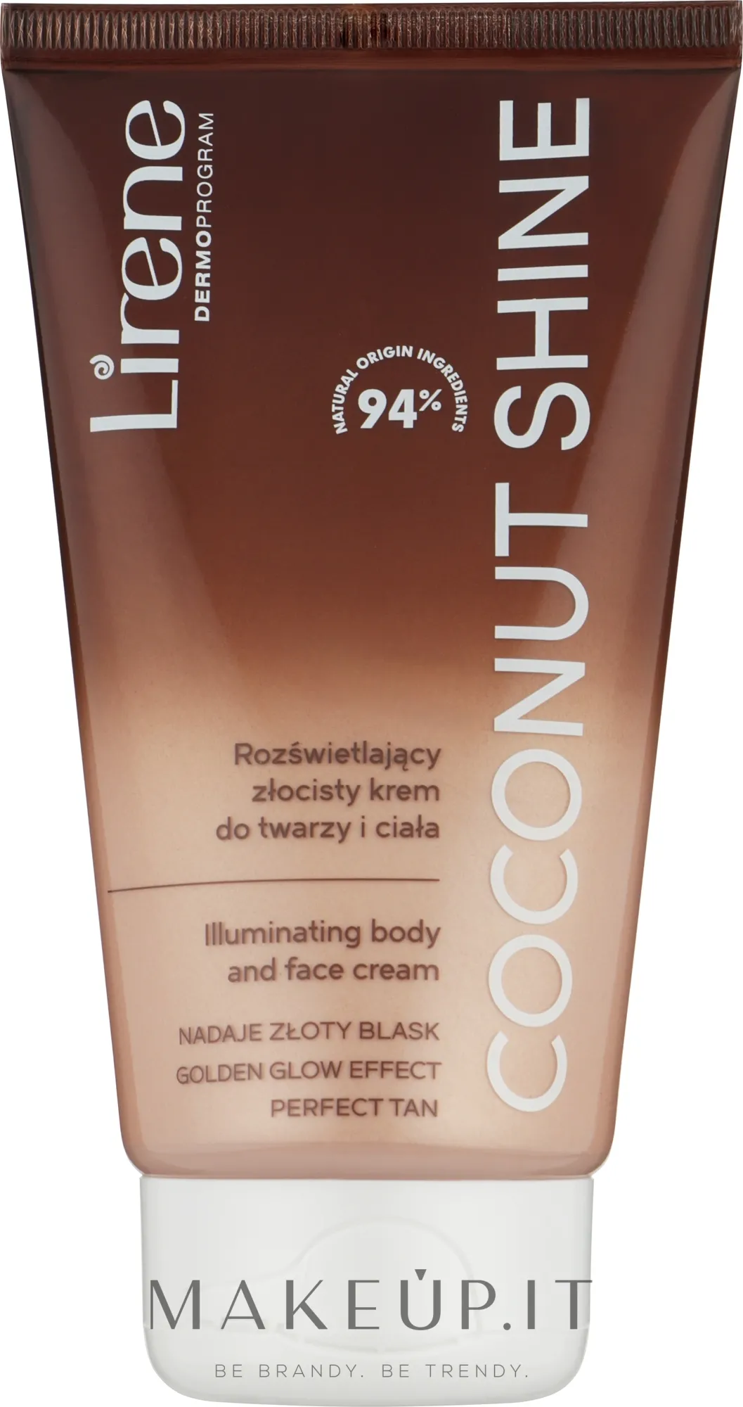 Crema dorata illuminante per viso e corpo